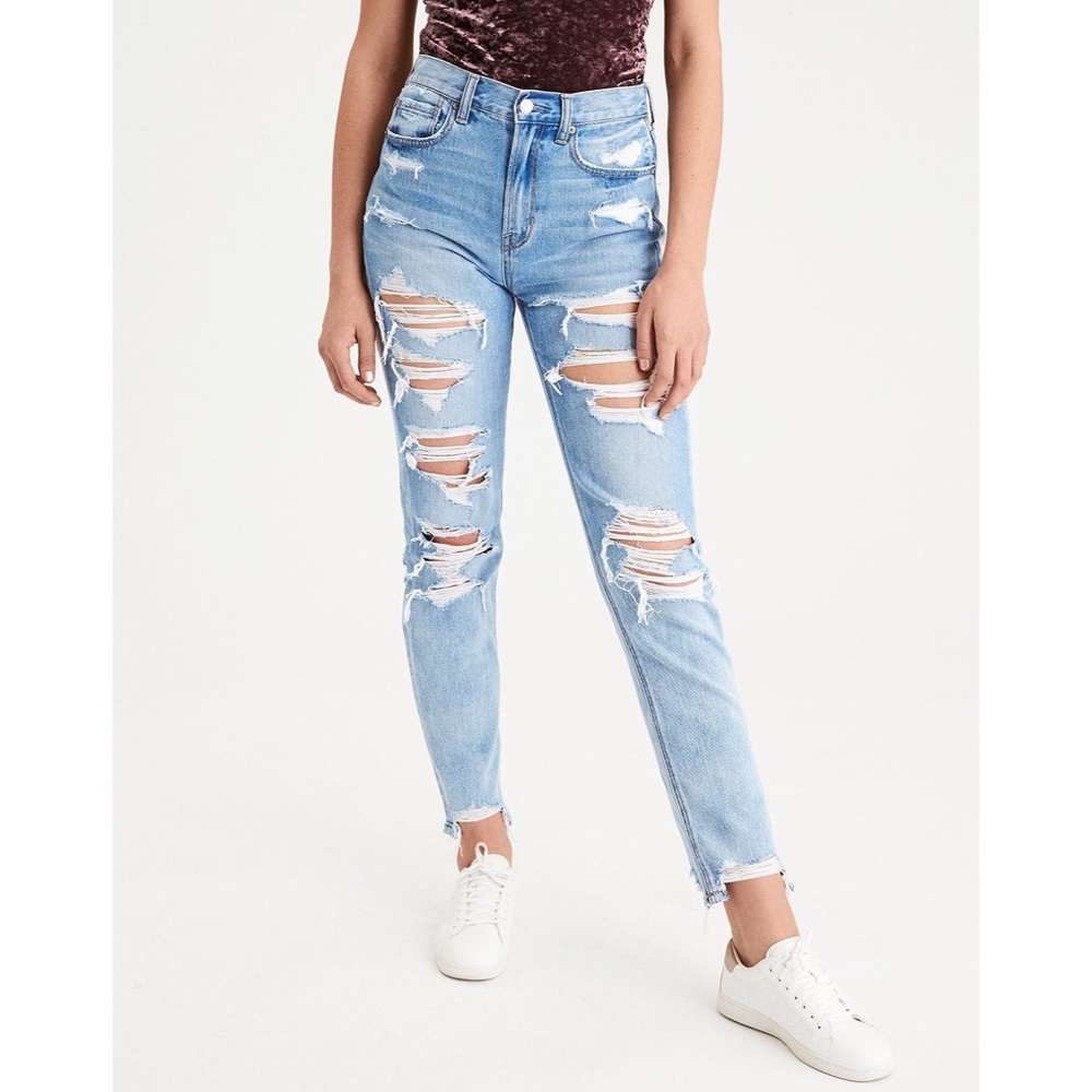 American Eagle Ripped Mom Jeans